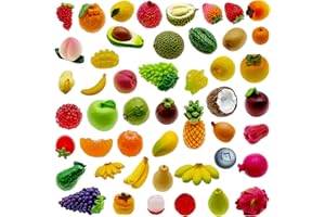 Cayway 48 PCS Micro Landscape Miniature Fruit, Mini Resin Fruit, Fake Resin, Mini Accessories for DIY Art Crafts, Zen Garden, Micro Landscaping Decoration
