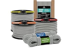 Kamu Synber Corda Elastica 3mm x 20m Cordino Elastico Corda Gomma per Teloni, Camion, Barca, Bagagli, Piscina | Grigio