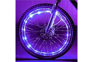 ATEK Multicolor Bicycle Wheel Lights – LED Bike Wheel Lights for Tire Spokes, Visible from All Angles, Customizable Colors, Fits Adults & Kids, Includes Batteries (Red, Blue, White, Green, Yellow)