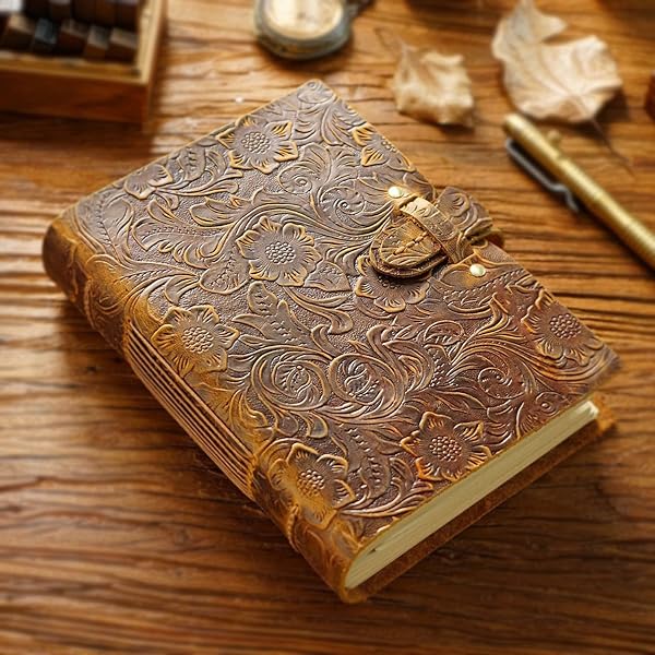 URBAN LEATHER Vintage gebonden notitieboek voor dames en heren
