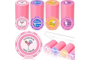 Seenelling 100 Pcs Plastic Drink Tokens Bulk Wedding Poker Tokens with Holder Drinks Tickets Bar Poker Chips for Party Bar Tickets Wedding Classroom Reward Oktoberfest Favors