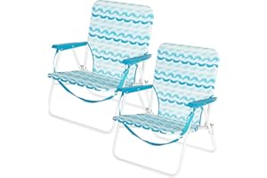 AKTIVE Pack 2 sillas Plegables de Camping, 50 x 51 x 67 cm, Estructura de Acero, Tejido Transpirable, reposabrazos Acolchados, con Posavasos Lateral, máx 110 kg, Funda de Transporte (85501)