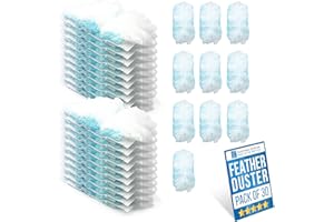 TDBS THE DUSTPAN AND BRUSH STORE Fluffy Duster Refills, Pack of 30 Dust Magnet Refills Dusters for Cleaning Compatible with Flash, Pledge & Swiffer Dusters - Effectively Entrap Dust, Dirt, and Hair with Ease
