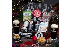 Guinness Irish Stout & Snack Hamper, With Official Guinness Glass, Christmas Beer Gift Set - Draught, Original & Murphy's 440ml Stout Hampers - Gift for Men by QWERTY Beer Box