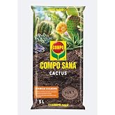 COMPO SANA Substrate Cactus and Succulents, With 8 Weeks Fertiliser, 5 L | Quartz sand for optimal drainage, black peat, stre
