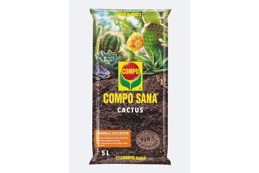 Compo Sana Substrato para Cactus y suculentas con 8 semanas de abono para Todas Las Especies de Cactus y suculentas, Substrat