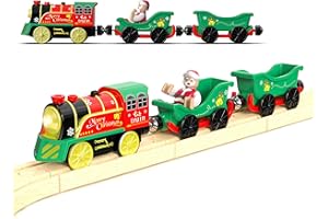 LIBOON Motorised Train Toy for Wooden Tracks, Magnetic Trains Sets for Kids, Electric Train with Lights, Music & Interactive Figure Compatible with Thomas and Friends, Brio