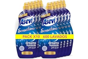 ASEV6 Asevi Suavizante para Ropa Sensations Dreams - Suavizante Concentrado para Lavadora con Efecto Relajante para Dormir - Esencias Naturales - Suavidad Duradera para Todo Tipo de Tejidos - 10x60 Lavados