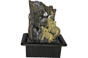CREATIVE TOUCH FOUNTAIN EDITION Elephant Delight Indoor Water Fountain with LED Light | Size 21 * 17.5 * 25 Cm | Dual USB & 3 Pin UK Plug Included |