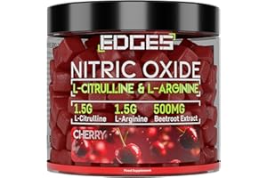 EDGES Nitric Oxide Gummies 3500mg - L-Citrulline & L-Arginine - Cherry Flavour, Enhanced with Beetroot, Nitric Oxide Supplement for Men & Women (1 Month)