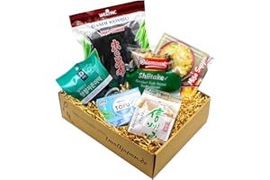 ‎1MAL1JAPAN Miso Suppe Kochset, für 4 große Portionen (5-teilig, inkl. Anleitung) | vegan, japanisch kochen Geschenkidee | DIY Miso Suppe Box mit: Miso Paste, Tofu, Wakame, Shiitake & Dashi Kombu