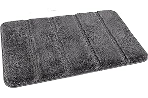Nest & Nibble Bathroom Mat Home Essentials Non Slip Bath Mat | Super Absorbent Machine Washable Toilet Rug Shower Bath Matt | Soft Thick Microfiber Bathtub Mats | Bathroom Carpet (Charcoal, 40x60)