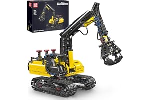 Mould King 17077 Pelle sur chenilles, hydraulique à bois, pour enfants à partir de 8 ans, pelleteuse, kit de modélisation, jouet éducatif mécanique (version statique)