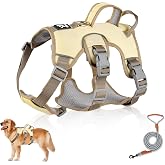 Multi-Purpose Dog Harness with Lead Set Escape Proof Anti-Pull Dog Harness Anti-Pull Harness Dog Safety Harness Dog Harnesses for Small and Medium Dogs Beige M