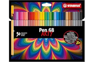 STABILO - Feutre de coloriage - Pen 68 ARTY - Etui carton x 30 feutres de coloriage adulte pointe moyenne - coloris assortis - gamme ARTY