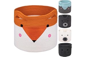 AXHOP Cajas almacenaje Cesto ropa sucia, 30x30 Cesta de almacenamiento de juguetes para niños, kallax, Ropa. Bonita cesta de lavandería con animales, cesta de regalo para bebé, gato, perro.