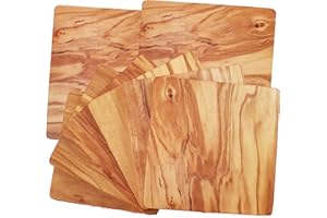 VIVA HAUSHALTSWAREN 8 hochwertige Raclette Brettchen / Untersetzer für Raclettepfännchen aus Olivenholz