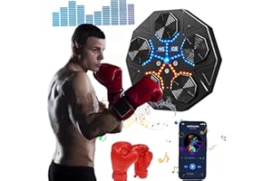 Szhhrxi Divers réglables Machine De Boxe One Punch avec Gants,Machine De Boxe Musicale, Appareil De Boxe Électronique Portable Mural, Machine De Boxe Électronique LED Intelligente Boxe
