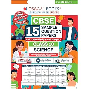 Oswaal CBSE 15 Sample Question Papers Class 10 Science for 2026 Board Exam (As per CBSE Sample Question Paper issued on 30 Ju