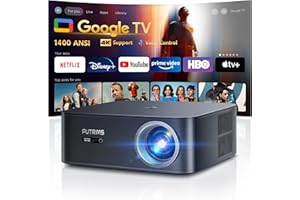 Proiettore【Netflix/Disney/Google TV Ufficiale】1500ANSI Smart Proiettore 4K Supporto, PUTRIMS Autofocus/Keystone Nativo 1080P portatile Videoproiettore da esterno con V-Controllo Zoom per Home Cinema