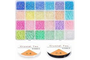 YHOLIN 3mm Perlen für Armbänder Pastell, 9600 Stück Rocailles Perlen Armbänder Selber Machen Glasperlen zum Auffädeln Kleine Bastelperlen Perlen Set für Schmuckherstellung DIY Basteln, Geburtstage