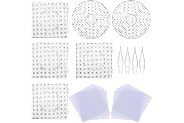 Allaonze Perles à Repasser Stylos Carrés Transparent 5 mm pour Perles Artisanat, 10 PCS Feuilles de Papier à Repasser