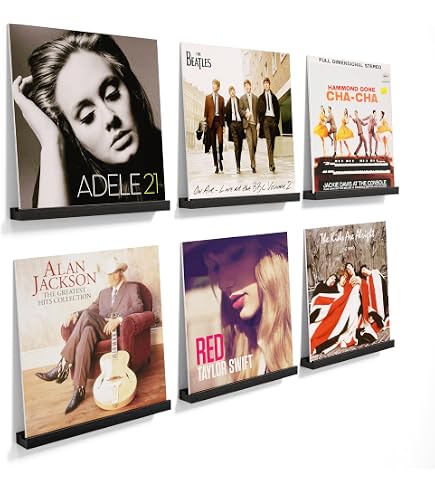 Supporto da parete per mensola per dischi in vinile in legno, piccolo esposore per dischi da parete, mensole per dischi in vinile, esposore per album di dischi  15