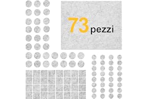 Seaforie Feltrini per Sedie e Mobili 73Pcs, Antiscivolo, Protezione Pavimenti in Legno, 4mm Spessore, Elimina Graffi e Rumore, Feltro Adesivo Forte per Mobili Pesanti，Grigio