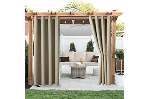 Liveinu Tende da Sole per Esterno Tende Idrorepellenti con Anelli Tenda Oscurante Termica Isolante Tende per Gazebo Tenda Impermeabile 1 Pezzo | 210x230cm(L x A) Cachi