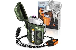 lafagiet USB Rechargeable Lighter, Waterproof Dual Arc Lighters for Camping Hiking Outdoor Survival Kits (F13-Cmouflage)