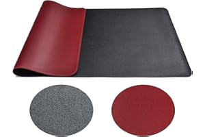 MODAZON Office Desk Mat Desk Pad, Waterproof Desk Protector Mat, Dual-Sided Multifunctional Large Leather Desk Cover for Mouse, Keyboard and Writing(90 * 43cm, Black-red)