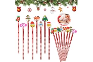 CAPGOOST 32 Pcs Matite Natalizie, Matite Natale Bambini, Matite di Natale con Gomme Natalizie(Stile Casuale), Cancelleria Natalizia, Natale Regalini Bambini, Gadget Natale Bambini Regalini Natalizi Economici