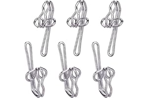 H&S Hochwertige Gardinenhaken aus Metall - 100 Haken - Stabile Edelstahl Vorhanghaken für Gardinenringe