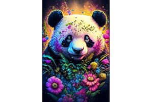SYBDXJ 5D Diamond Art Painting Kit, Diamant Painting Bilder Set, Diamant Malerei Strass Stickerei Malerei Painting Set für Erwachsene, Kinder, Haus, Wand Dekoratione (Panda)