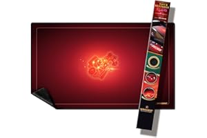 WOGAMAT Spielmatte aus Neopren, rubinrot, große Länge 60 x 100 cm, für Kartenspiele, Würfelspiele, Gesellschaftsspiele, leises Neopren, dick, waschbar, rutschfest – Luxus-Spielmatte.