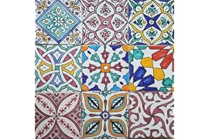 Casa Moro Orientalische Fliesen bunt Mix 10x10 cm 9er Packung handbemalte marokkanische Fliesen Patchwork | Kunsthandwerk aus Marokko | Wandfliesen für schöne Küche Dusche Badezimmer | HBF8410