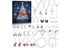 PIIDUOO Adventskalender Schmuck 2024 Frauen Weihnachtskalender - Adventskalender Schmuck Mode Teenager Mädchen Damen mit Halskette Armband Ringe Ohrringe 24 Überraschungen Geschenke
