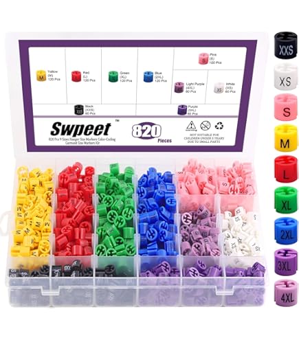 Kleidergrößen Teiler 30 Stück - Bunte Sortierringe Für Kleiderschrank