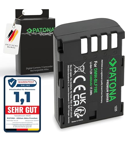 2 x Dot.Foto DMW-BLF19, DMW-BLF19E Premium 7.2v / 1860mAh Batteria Ricaricabile per Panasonic Lumix DMC-GH3, DMC-GH4 / DC-G9, DC-GH5, DC-GH5S DC-GH5M2