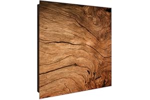 ‎BANJADO banjado® Großer Schlüsselkasten Glas/Schlüsselbox 30cm x 30cm mit 50 Haken - Motiv Trockenes Holz/Schlüsselkasten modern für Schlüsselaufbewahrung mit beschreibbarer, magnetischer Glastür