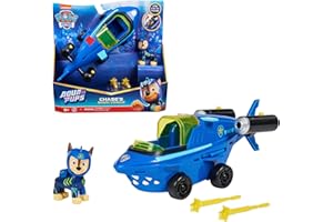 Paw Patrol, Veicolo Trasformabile Aqua Pups di Chase per Avventure Marine, Personaggio di Chase incluso, Giochi per Bambini e Bambine, 3+ anni