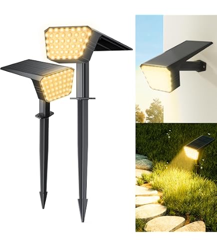 Antonki 2 Stück Solar-Strahler Für Außen – Wasserdicht, 3 Helligkeitsstufen, Verstellbarer Winkel, IP65