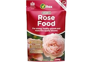 VITAX LTD Vitax Organic Rose Food, Specially Tailored Nutrient Mix, Slow Release, 100% Organic, For Healthy Leaves And Bigger Blooms Of Flowers- 900G Pouch