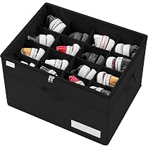 JUPELI Organizer Per Scarpe Sotto Il Letto - Regolabile Con Velcro, Maniglie E Base Rigida - 80x60x15,5 Cm - 4