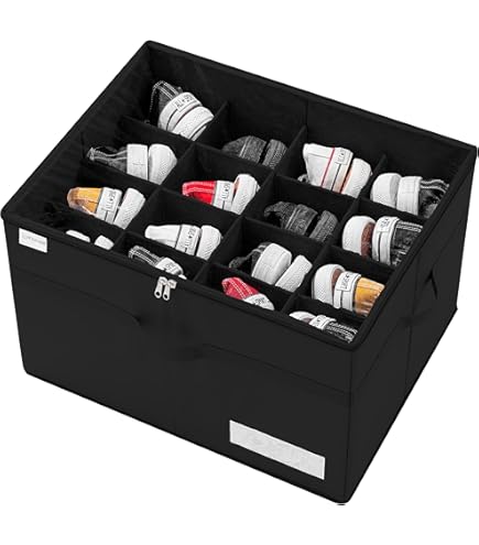 Lifewit Grote schoenenorganizer voor de kledingkast, opvouwbare schoenendoos met doorzichtig deksel en versterkte handgrepen, houder geschikt voor gymschoenen, laarzen, hakken, 1 stuk, grijs