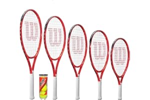 Wilson Federer Junior Tennis Racket, Protective Cover & Tennis Balls (19", 21", 23", 25" & 26") (25" + Balls)
