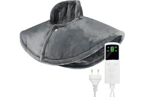LIBERSHINE Termoforo Cervicale e Spalle, Scalda Collo Elettrico, 9 Livelli di Regolazione Della Temperatura Rimovibile per la Pulizia, Termoforo Elettrico Per Spalle e Collo Tessuto di Flanella