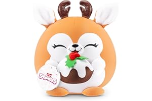 Snackles Weihnachtsserie 2, 20 cm großes Plüschspielzeug (Frosty) von ZURU, Plüschspielzeug mit Snack-Accessoire