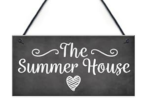 RED OCEAN The Summer House Plaque Garden Shed Hanging Wall Door Decor Sign Chic Gifts For Her