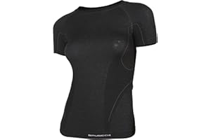 BRUBECK Tee Shirt Femme Sport 41% Laine Mérinos T Shirt Femme Thermo sous vêtements de Sport pour Femme Respirant t-Shirts et Tops de Sport Femme Base Layer